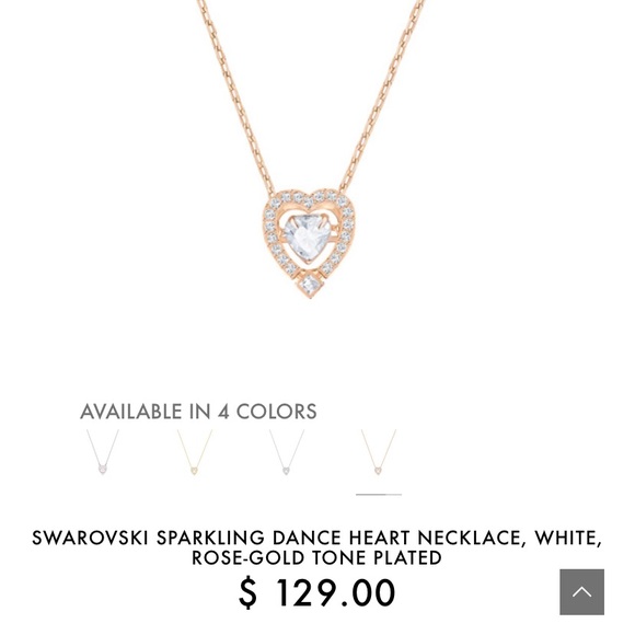 Swarovski Sparkling Dance Heart Rose Gold Necklace - Picture 1 of 8